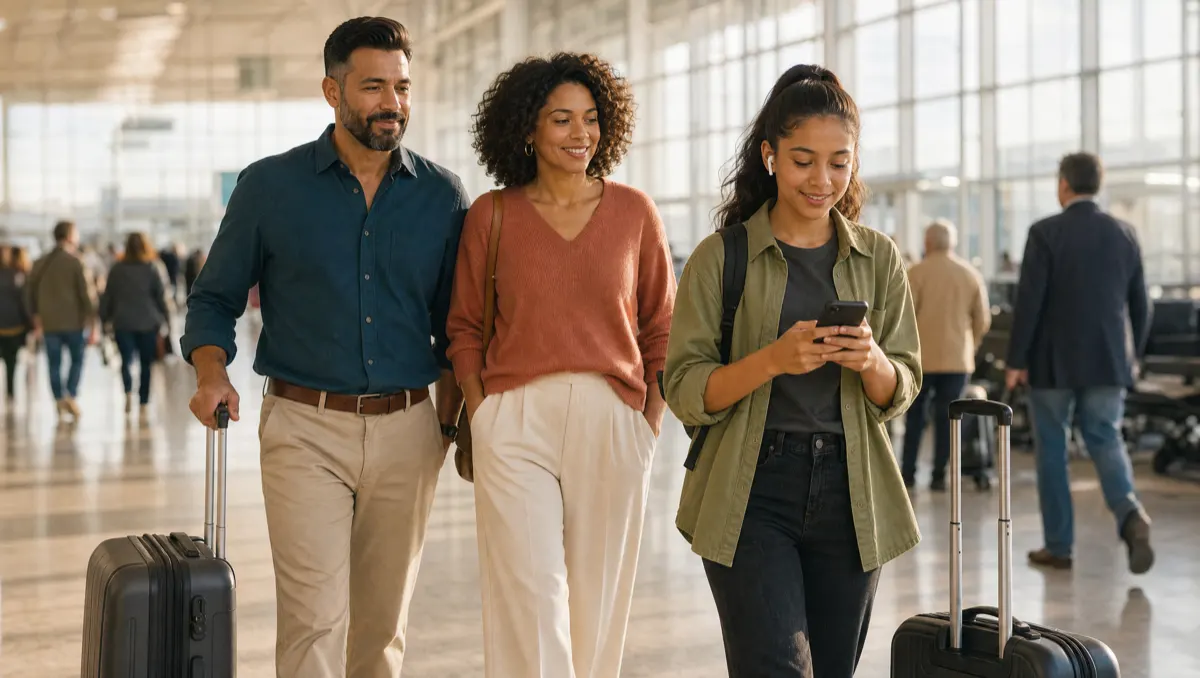 Un groupe à l'aéroport