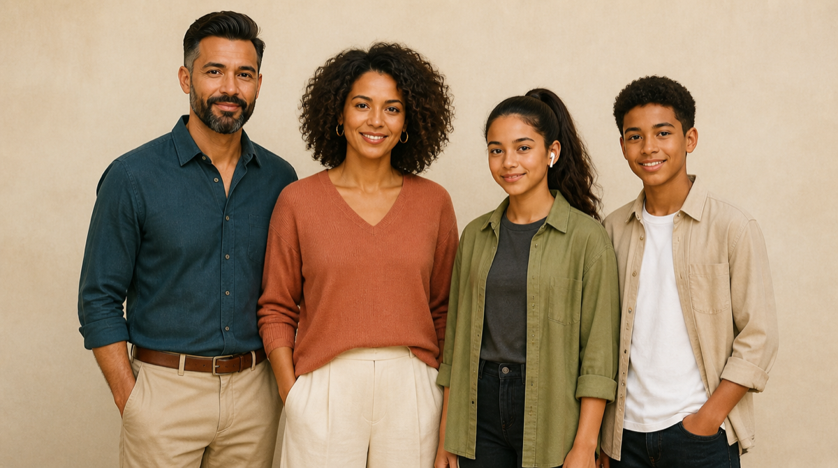 The four family members on the shared plan